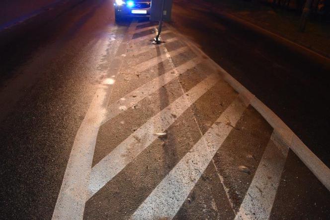 Młody kierowca wpakował się swoim BMW w znak drogowy. Odpowie na poważniejsze przestępstwo