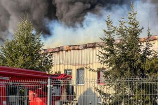 Ogromny pożar pod Zieloną Górą! Płonie hala firmy DBW. Jest pilny apel do mieszkańców