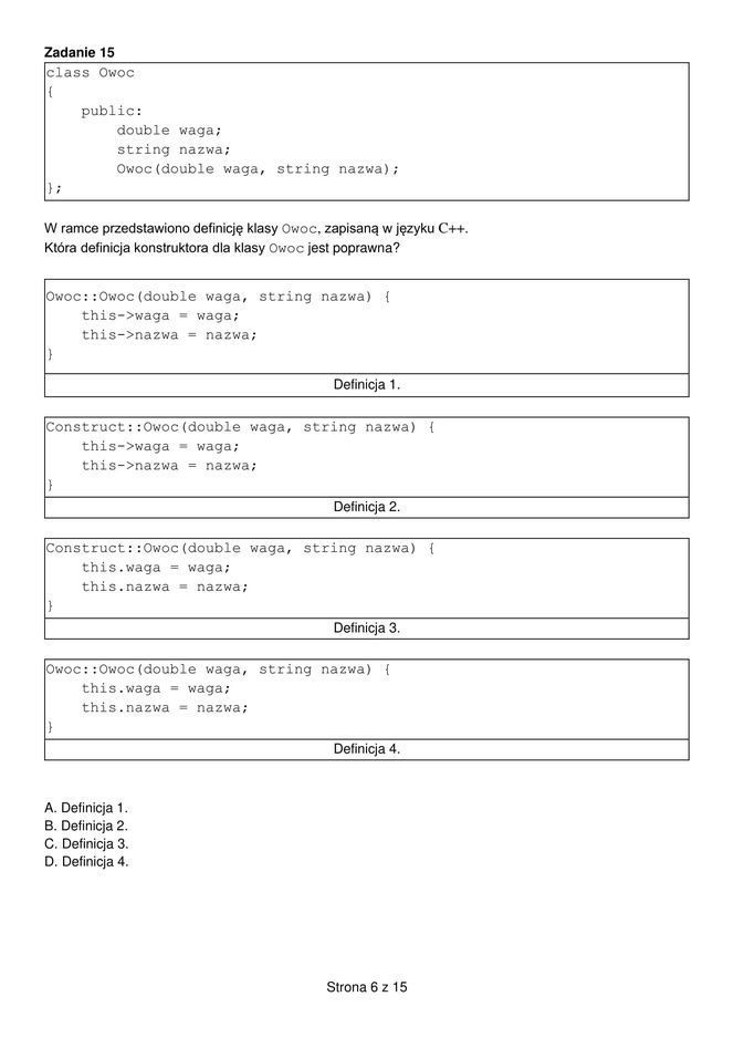 Egzamin zawodowy informatyk - przykładowe zadania. Nazwa kwalifikacji: Projektowanie, programowanie i testowanie aplikacji