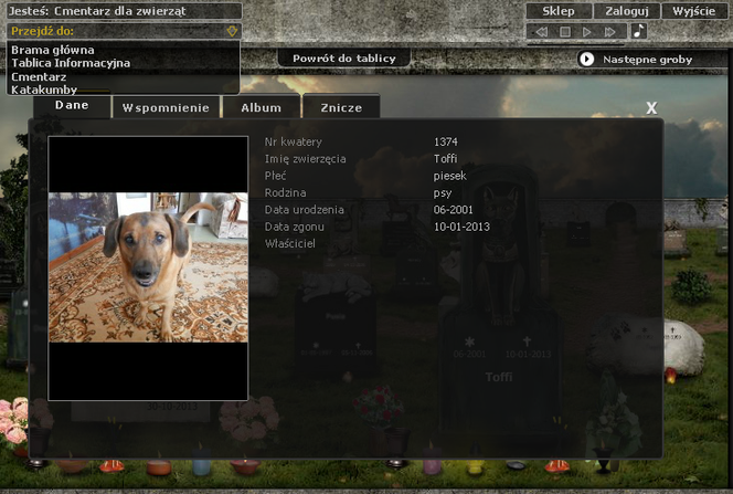 Wirtualny cmentarz dla zwierząt