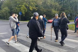 Blokada drogi przed wysypiskiem śmieci w Sosnowcu 