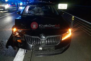 Śmiertelne potrącenie pieszego na autostradzie A4 w Krakowie