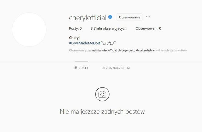 pusty Instagram Cheryl