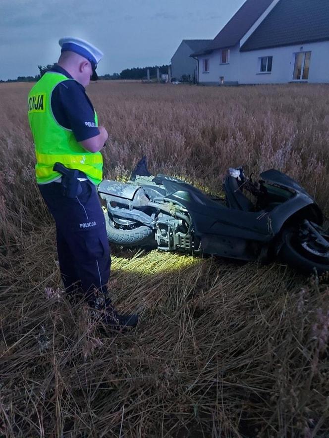 31-letni motocyklista wypadł z drogi i uderzył w słup! Zginął na miejscu