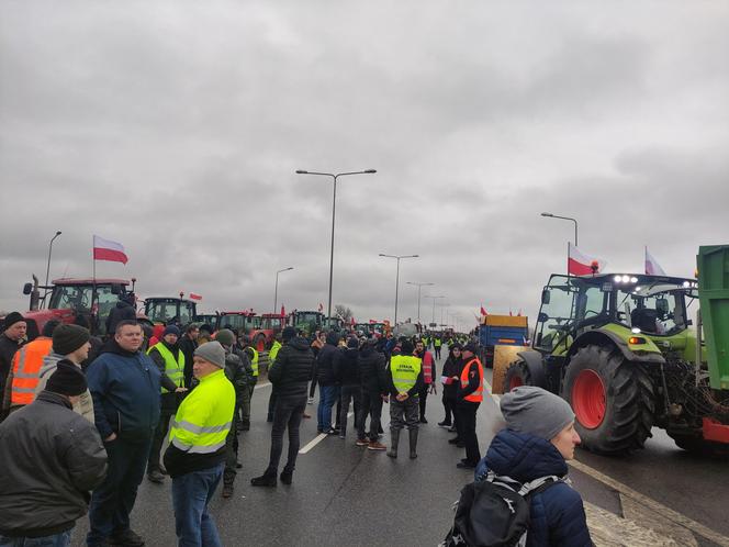 Protest rolników w Elblągu na S7