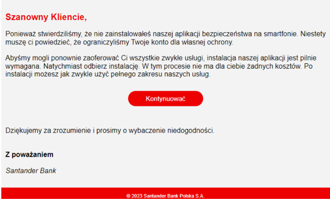 Santander Bank Polska ostrzega. W jednej chwili utracisz pieniądze z konta