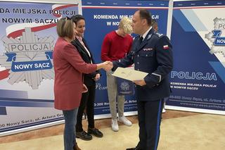 Komendant Policji w Nowym Saczu podziękował uczniom ZS nr 1 