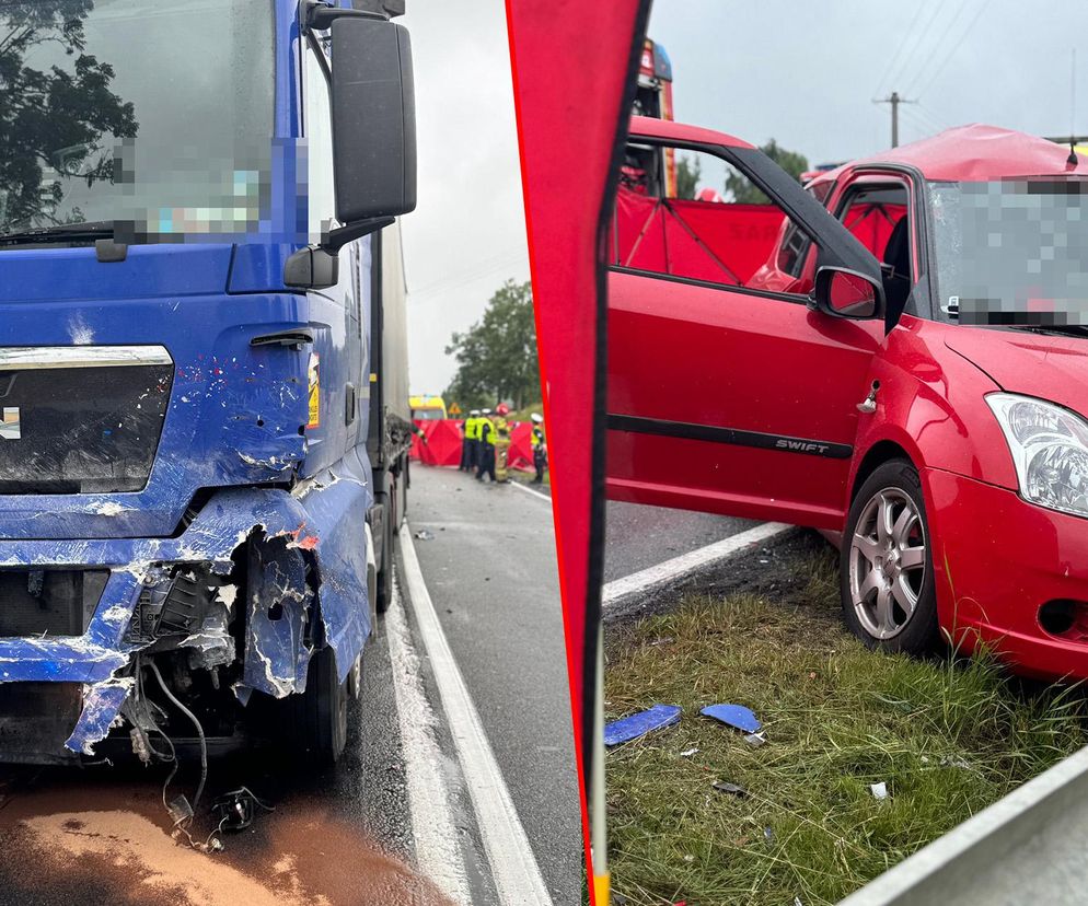 Czołowe zderzenie i dramat na drodze! 55-letnia kobieta zginęła. Poważne utrudnienia
