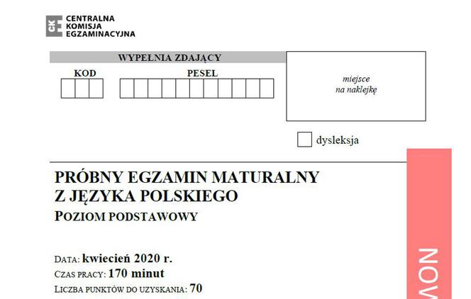 Próbna matura 2020 polski