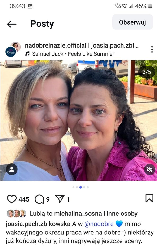 Na dobre i na złe nowy sezon. pielęgniarka Asia (Joanna Pach-Żbikowska), Agata (Emilia Komarnicka) na planie