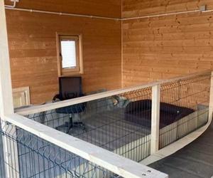 Zimowy domek dla psich seniorów w schronisku w Wielogłowach