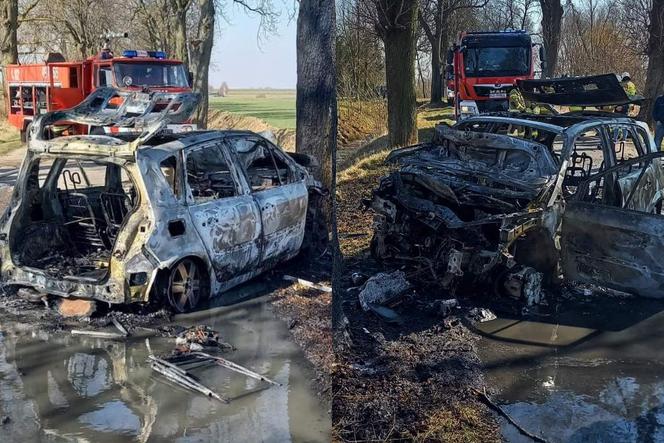 Potworny wypadek w Palczewie. Auto stanęło w płomieniach