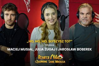 Julia Żugaj, Maciej Musiał i Jarosław Boberek w świątecznej piosence do filmu Renifer Niko i zaginione sanie Mikołaja