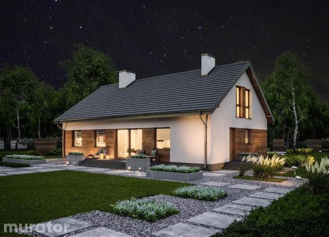 Projekt domu M218 W zgodzie z naturą z katalogu Muratora - wizualizacje, plany, rysunek