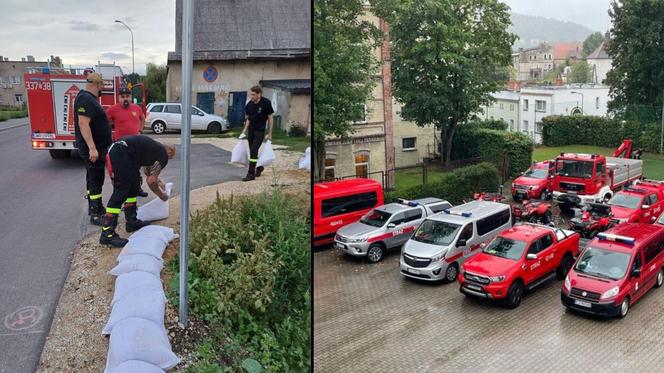 Dolny Śląsk szykuje się na wielką wodę. Strażacy układają worki z piaskiem 