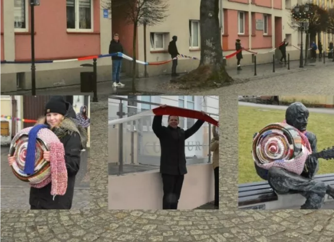 Szalik o długości 367 metrów! Mieszkańcy Pułtuska z przytupem otwierają aukcje WOŚP [ZDJĘCIA]