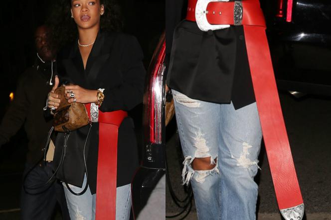Rihanna w czerwonym pasku