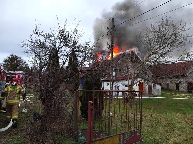 Pożar domu wielorodzinnego w Miłomłynie