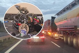 Autostrada A4 zablokowana po zderzeniu dwóch samochodów