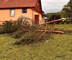 Burzowa noc w regionie Świętokrzyskim! Grad, połamane drzewa, zalane ulice