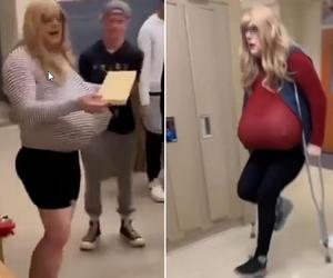 Nauczyciel prowadził lekcję z doczepionym sztucznym biustem! 