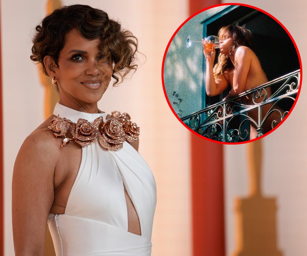 Halle Berry nago na balkonie