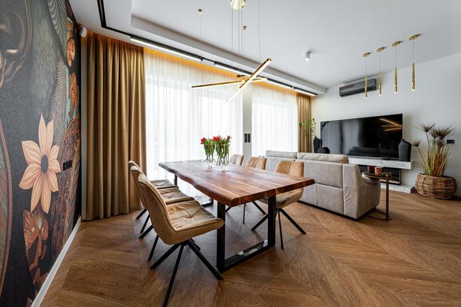 Apartament w stylu glamour inspirowany afrykańską przyrodą