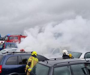Wielkopolska: pożar na złomowisku. Auta w ogniu