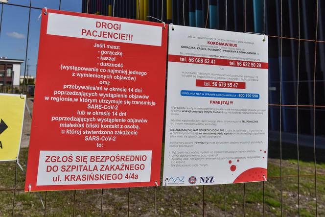 Szpital w Toruniu ostrzega przed koronawirusem