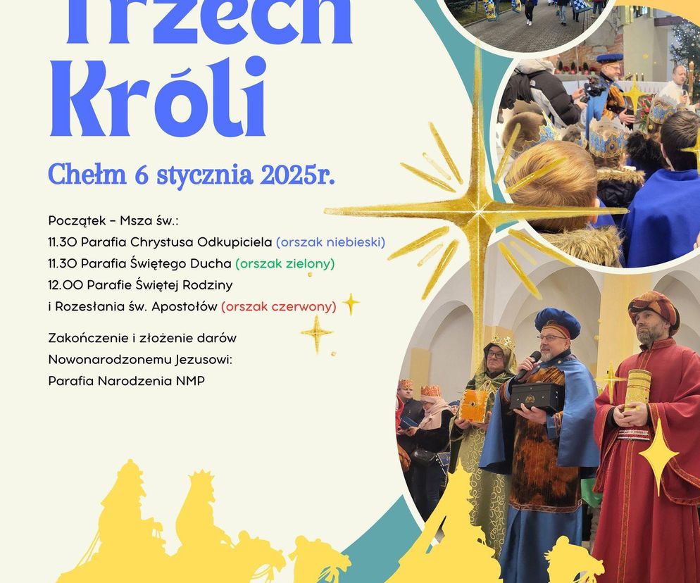 Plakat zapowiadający Orszak Trzech Króli w Chełmie