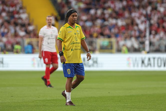 Ronaldinho na Stadionie Śląskim w meczu gwiazd Polska - Brazylia