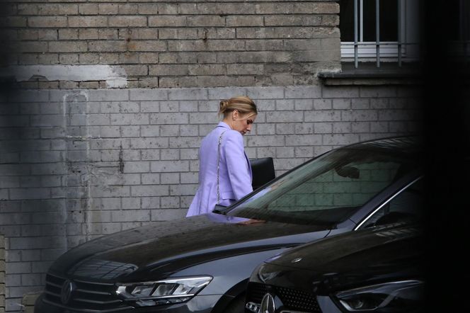 Marta Nawrocka zastosowała color blocking