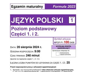 Matura poprawkowa 2024: polski. Arkusze CKE i odpowiedzi [Formuła 2023]