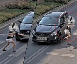 Weszła na przejście, patrząc w telefon, ale volvo nie zwolniło! Szokujące nagranie. Kierujący uciekł