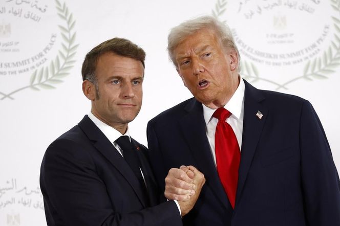 Emmanuel Macron i Donald Trump w Sharm el-Sheikh