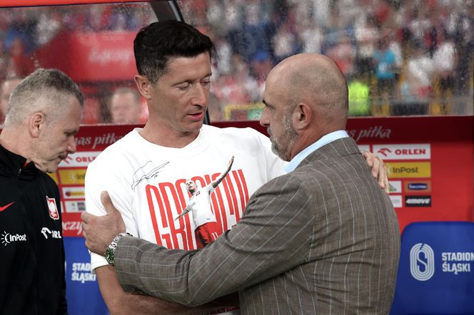 Robert Lewandowski na meczu Polska - Mołdawia