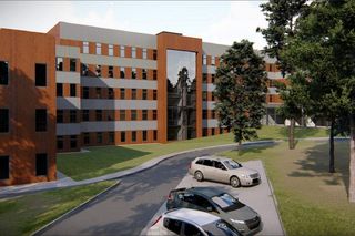 Wizualizacja Wojewódzkiego Szpitala Specjalistycznego we Włocławku po rozbudowie