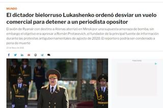 Media zagraniczne piszą o porwaniu samolotu przez Łukaszenkę 