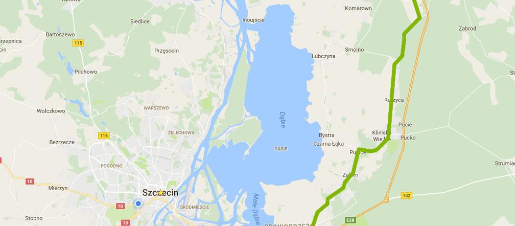 Trasa alternatywna nad morze