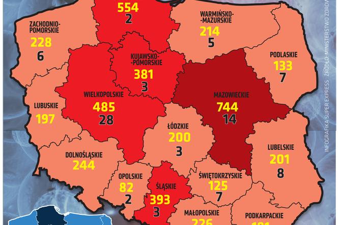 koronawirus Polska województwa 7 2 2021