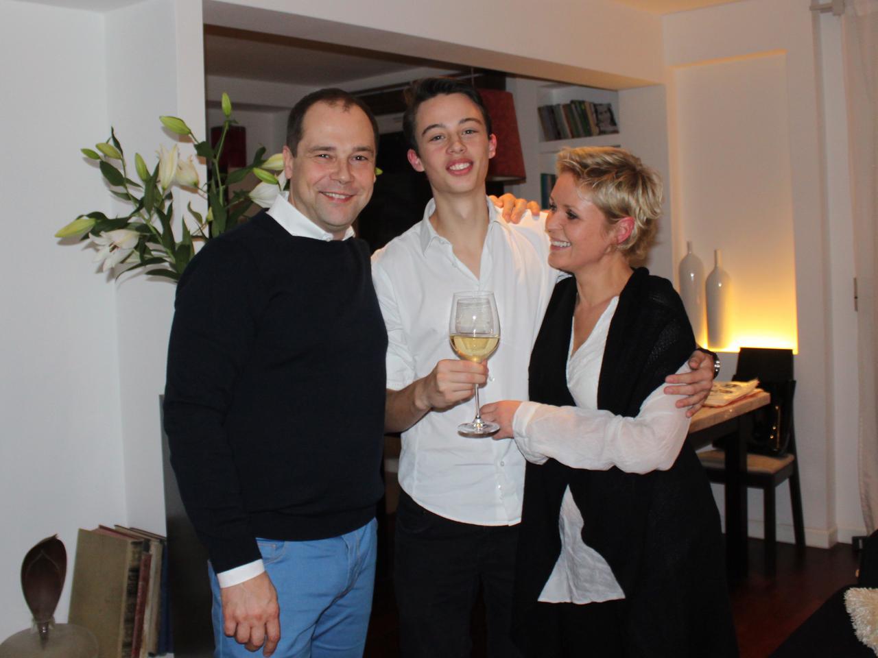 Filip Kulczycki z mamą i tatą