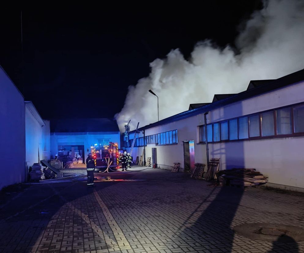 Pożar w zakładzie stolarskim w Przedborzu