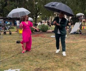 Ania Starmach tańczy w deszczu z Tomkiem Jakubiakiem