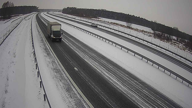 Śnieg na wielkopolskich drogach