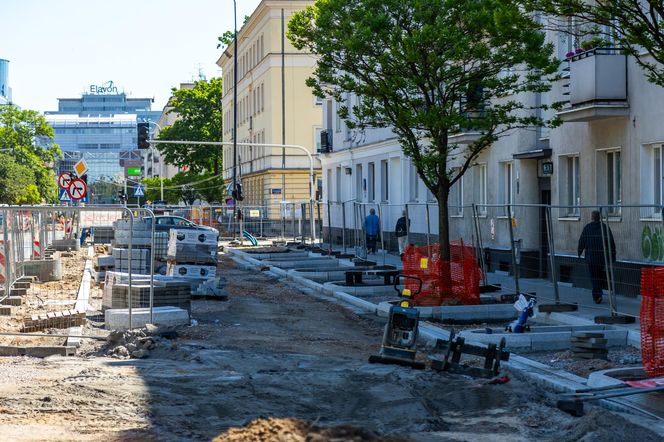 Tramwaj na Rakowieckiej w budowie