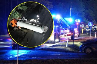 Poważny wypadek cysterny z ciekłym azotem. Pojazd wpadł do rowu, kierowca w szpitalu