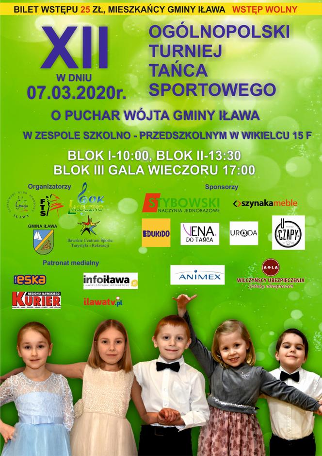 Turniej Tańca Sportowego Wikielec 2020 - plakat