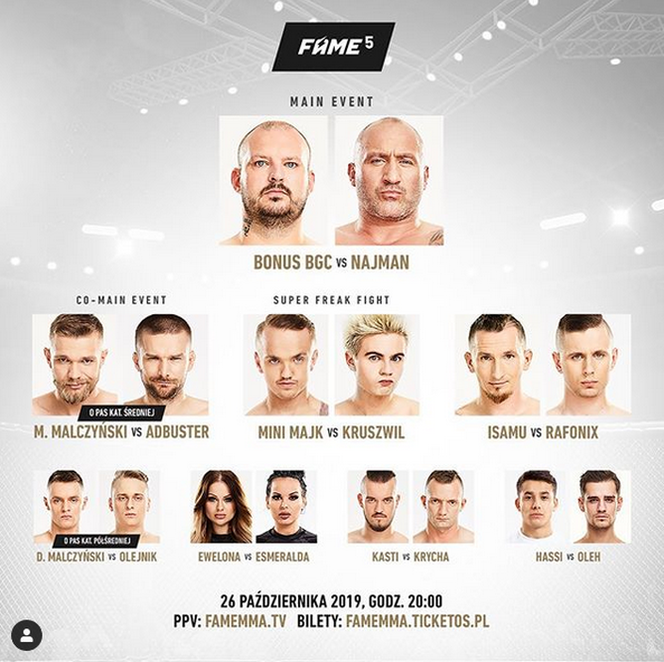 Fame Mma 5 Karta Walk Kto Walczy Na Gali Fame Mma 5 26 10 2019 Karta Walk Kolejnosc Walk Na Fame Mma 5 Super Express