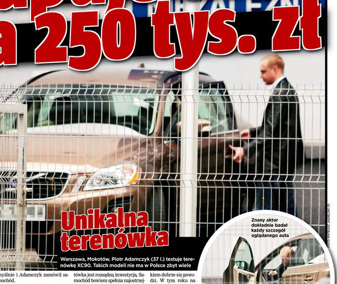 Adamczyk kupuje auto za 250 tys. zł