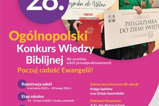 Lubelskie - trwają zapisy do Ogólnopolskiego Konkursu Wiedzy Biblijnej